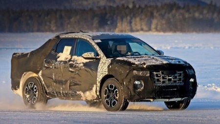 Пикап Hyundai Santa Cruz в серийном кузове вновь пойман фотошпионами во время испытаний - «Новостной Автоблогер»