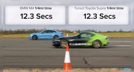 Пользователей сети впечатлило видео дрэга Toyota Supra с BMW M4 - «Новостной Автоблогер»