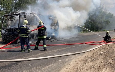 На Черкасчине загорелся автобус с пассажирами - «ДТП»